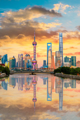 Architectural landscape and city skyline in Shanghai