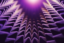 Acoustic Foam Pyramid Abstract Background With Glow Light
