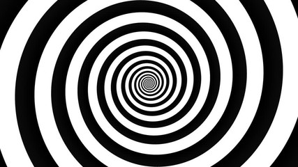 Poster - Endless spinning futuristic Spiral. Simple black and white spiral. Seamless looping footage. Abstract helix.
