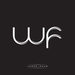 © Gariss - WF Initial Letter Split Lowercase Logo Modern Monogram Template Isolated on Black White