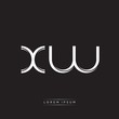 © Gariss - XW Initial Letter Split Lowercase Logo Modern Monogram Template Isolated on Black White