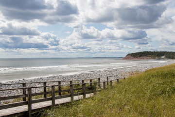 Boardwalk at Lawrencetown Beach Provincial Park, Nova Scotia, Canada