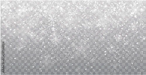 Cuadros en Lienzo Seamless realistic falling snow or snowflakes