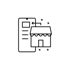 Poster - Online shopping phone icon. Simple line, outline vector of mobile payment icons for ui and ux, website or mobile application