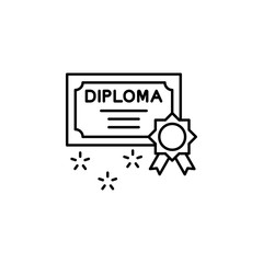 Poster - certificate, diploma, medal icon. simple line, outline vector of winning for ui