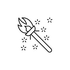 Poster - Torch icon. Simple line, outline vector of winning for ui and ux, website or mob