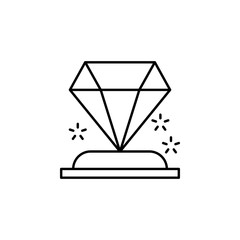 Poster - Diamond, prize icon. Simple line, outline vector of winning for ui and ux, websi