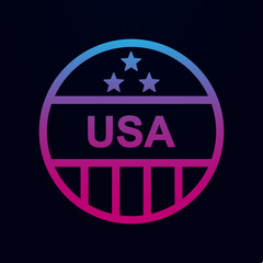 Poster - Pin, usa nolan icon. Simple thin line, outline vector of 4th of july icons for ui and ux, website or mobile application