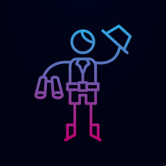 Poster - Explorer, binocular nolan icon. Simple thin line, outline vector of adventure icons for ui and ux, website or mobile application