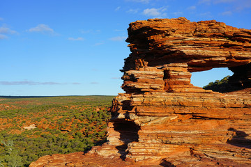 Wall Mural - View of the Nature’s Window red rock arch in Kalbarri National Park in the Mid West region of Western Australia.