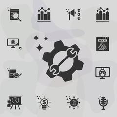 Poster - Online marketing, maintenance icon. Universal set of online marketing for website design and development, app development
