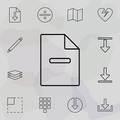 Poster - delete a sheet icon. Universal set of web for website design and development, app development