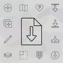 Poster - download sheet icon. Universal set of web for website design and development, app development