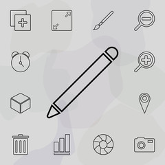 Poster - a pen icon. Universal set of web for website design and development, app development