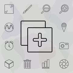 Poster - add-on sign icon. Universal set of web for website design and development, app development