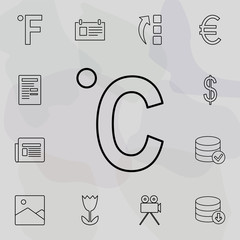 Poster - Celsius icon. Universal set of web for website design and development, app development
