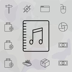 Sticker - note-book icon. Universal set of web for website design and development, app development