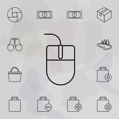 Poster - wired mouse icon. Universal set of web for website design and development, app development