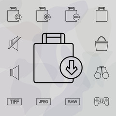 Poster - baggage icon. Universal set of web for website design and development, app development