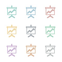 Poster - graph on board icon white background