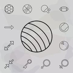 Poster - training ball icon. Universal set of web for website design and development, app development