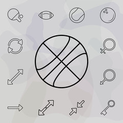 Poster - basketball icon. Universal set of web for website design and development, app development