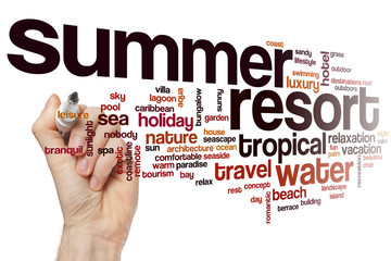 Wall Mural - Summer resort word cloud