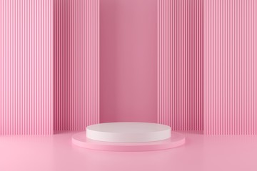 Poster - Abstract geometry shape background. podium minimalist mock up scene. 3d rendering.