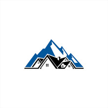 Real Estate House Mountain Logo Template