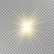  White beautiful light explodes in a transparent explosion. Vector, bright illustration for a perfect effect with sparkles. Bright Star. Transparent gloss gloss gloss, bright flash.