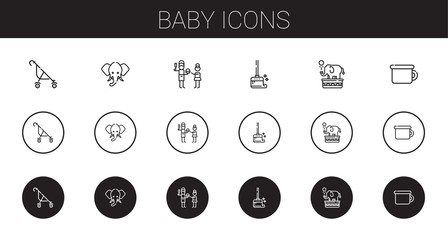 Sticker - baby icons set