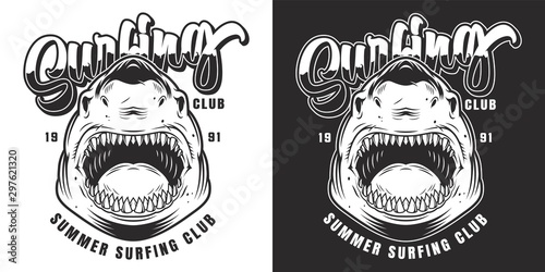 Vintage surfing club emblem