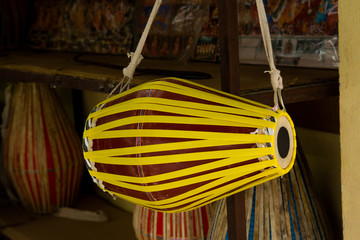 Traditional Indian drum or dholak , music instrument