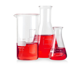 Wall Mural - flask with liquid isolated