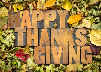 Wall Mural - happy thanksgiving greeting card
