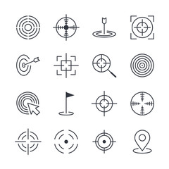 Poster - target line set icon template color editable. Such as job hunting, marketing target pack symbol vector sign isolated on white background. Simple logo vector illustration for graphic and web design.