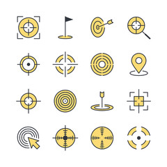 Poster - target line set icon template color editable. Such as job hunting, marketing target pack symbol vector sign isolated on white background. Simple logo vector illustration for graphic and web design.