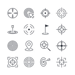 Poster - target line set icon template color editable. Such as job hunting, marketing target pack symbol vector sign isolated on white background. Simple logo vector illustration for graphic and web design.