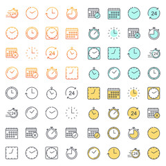Leinwandbilder - Simple Set of Time icon template color editable. Contains such Icons as Time Inspection, Log, Calendar and more symbol vector sign isolated on white background for graphic and web design.
