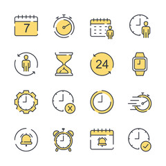Leinwandbilder - Simple Set icon template color editable. Time Management pack symbol vector sign isolated on white background illustration for graphic and web design.