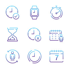 Poster - Simple Set icon template color editable. Time Management pack symbol vector sign isolated on white background illustration for graphic and web design.