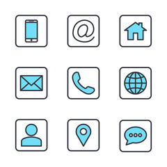 Poster - Web icon set. Contact us icons template color editable. web pack symbol vector sign isolated on white background for computer. website and mobile apps