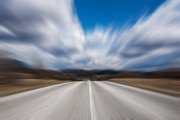 Abstract Motion blurred high speed road