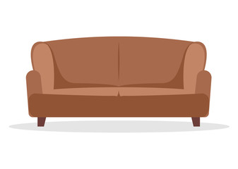 Sofa flat vector icon furniture. Interior couch home sofa seat illustration design