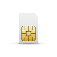 Sim Card Vector Mobile Phone Icon Chip. Simcard Isolated 3d Design Gsm