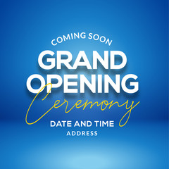 Sticker - Grand Opening ceremony poster concept invitation. Grand opening event decoration party template