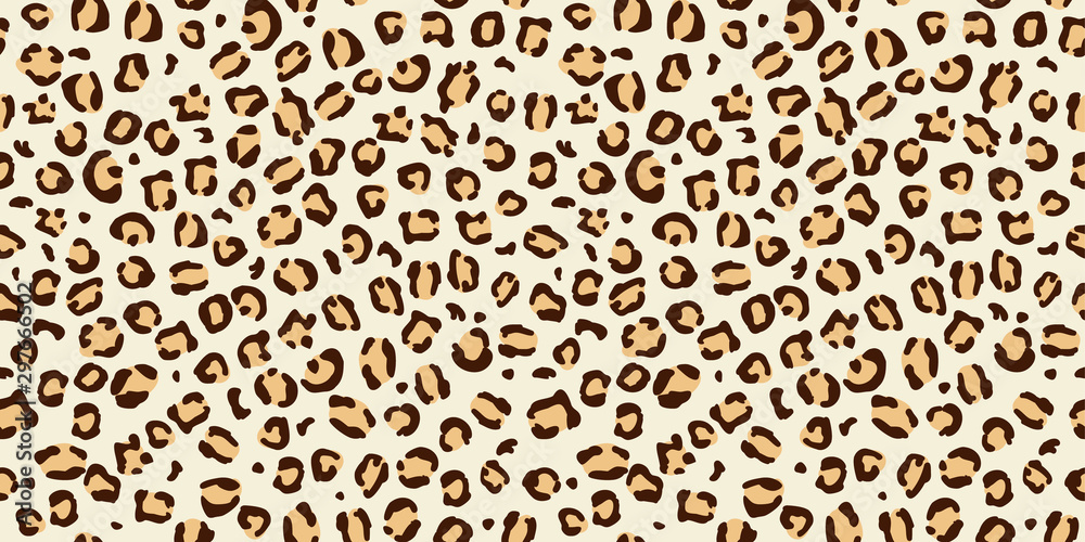 Leopard seamless print pattern animal vector skin texture, leopard or jaguar pattern - obrazy, fototapety, plakaty 