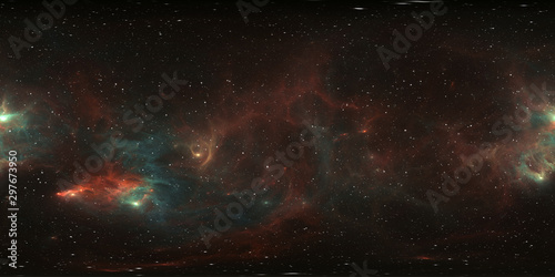 Cuadros en Lienzo 360 degree giant nebula after a supernova explosion, equirectangular projection, environment map