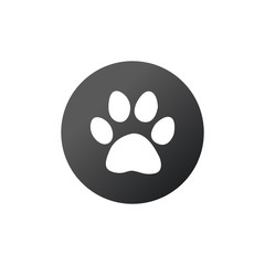 Poster - Paw print in circle, animal footprint, pat icon. Stock Vector illustration isolated on white background.
