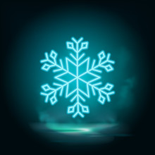 Snowflake Neon Vector Icon Vector. Illustration Of Snowflake